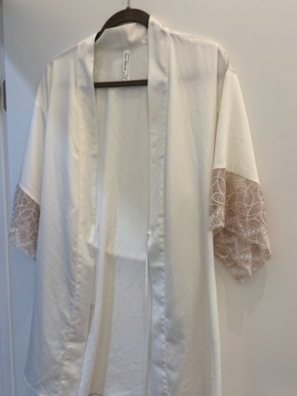 Flora Nikrooz Ivory Satin Lace Bridal Robe | Wedding Getting Ready